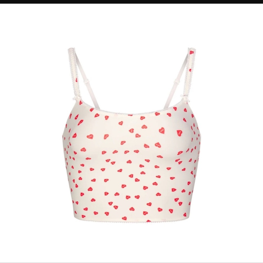 NWT SKIMS VALENTINE EDITION FITS EVERYBODY PICOT TRIM CROPPED CAMI | LARGE - Picture 4 of 15